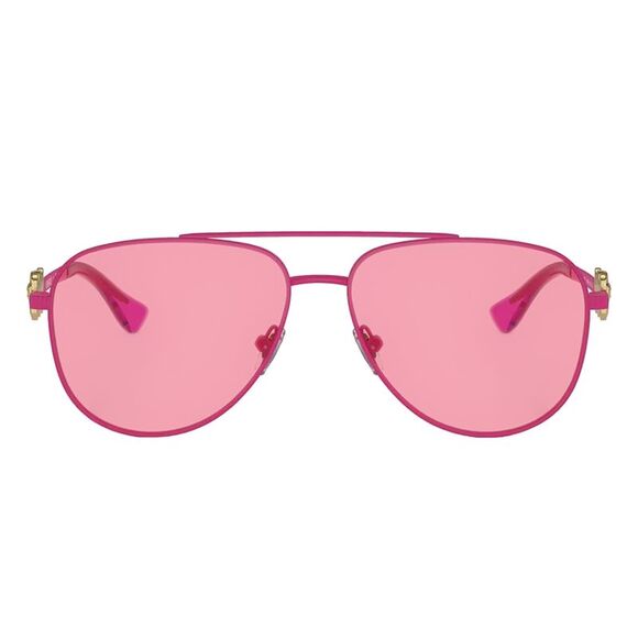 Versace Kids VK 2002 149584 Matte Fuchsia Metal Aviator Sunglasses Pink Lens - Picture 2 of 3